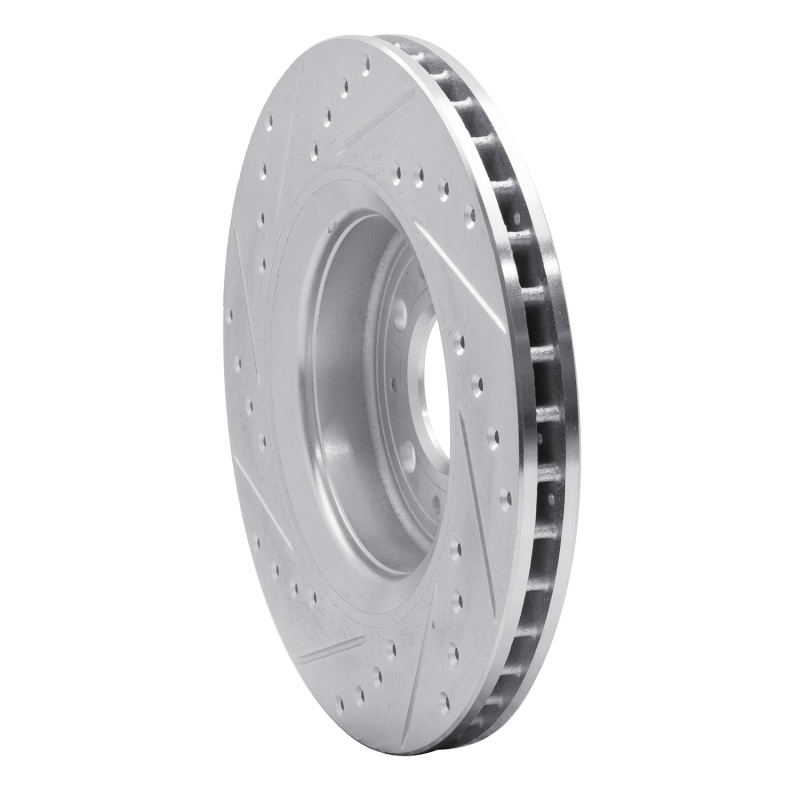 Volvo C70 Brake Rotor (1) - Front Right - R1 Concepts - Drilled & Slotted - Silver - `98-`04